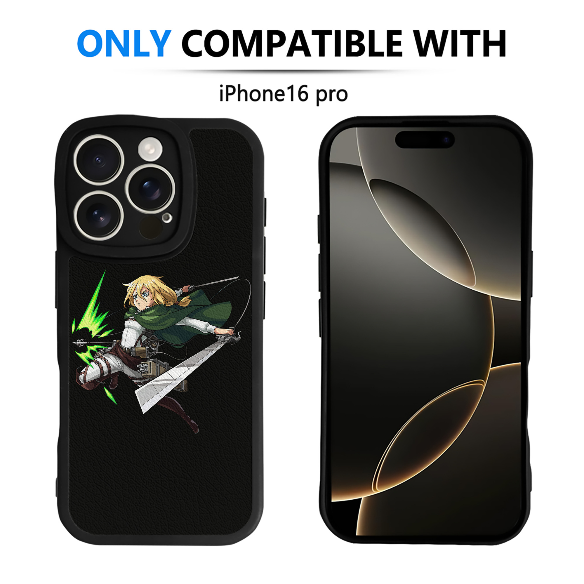 （画像用） 進撃の巨人 クリスタ·レンズ Attack on Titan Christa Lenz 【iPhone 16シリーズ対応】シリコンスマホケース（レザー調） 材質：シリコン